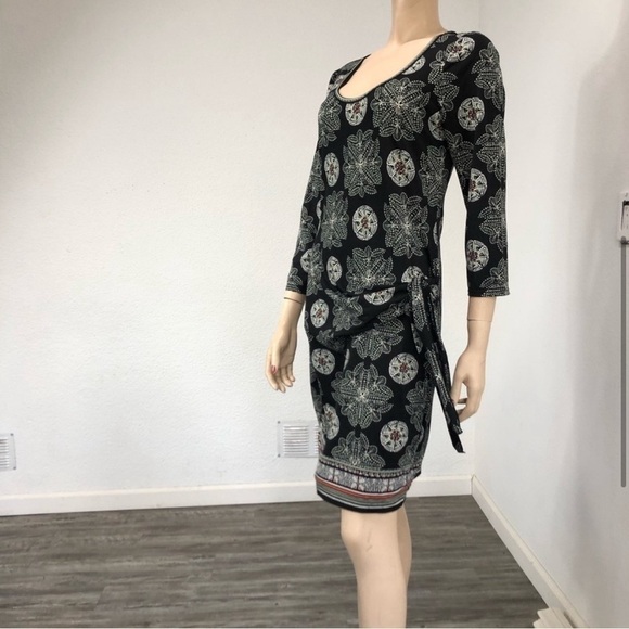 NEW MAX STUDIO sleeve tie on side floral print dress - Picture 4 of 15